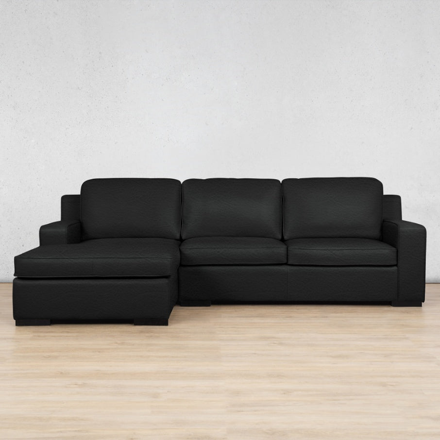 Rome Leather Sofa Chaise Sectional - LHF Leather Sectional Leather Gallery Czar Black