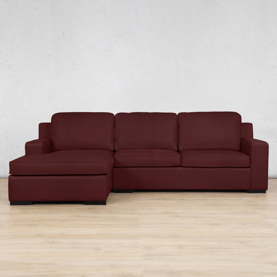 Rome Leather Sofa Chaise Sectional - LHF Leather Sectional Leather Gallery Royal Ruby