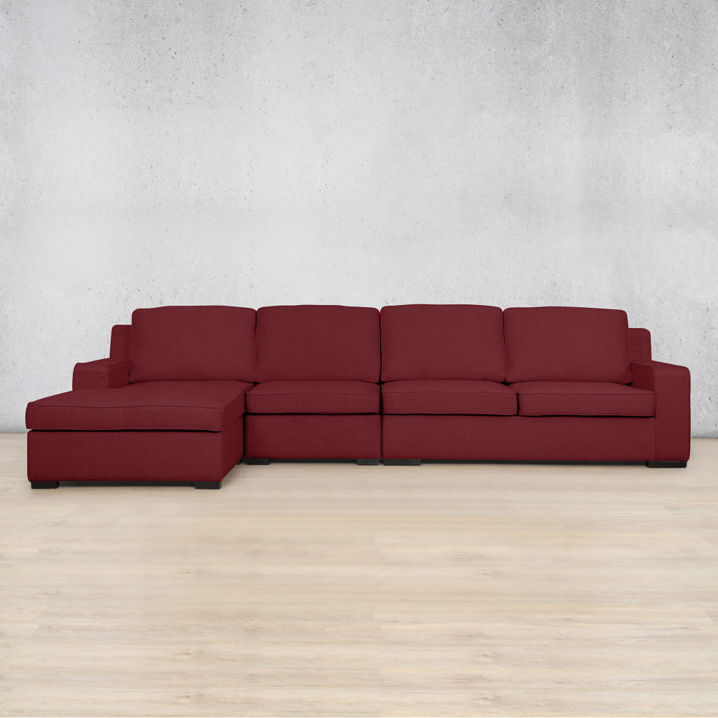 Rome Fabric Sofa Chaise Modular Sectional - LHF Fabric Corner Suite Leather Gallery Deep Cherry