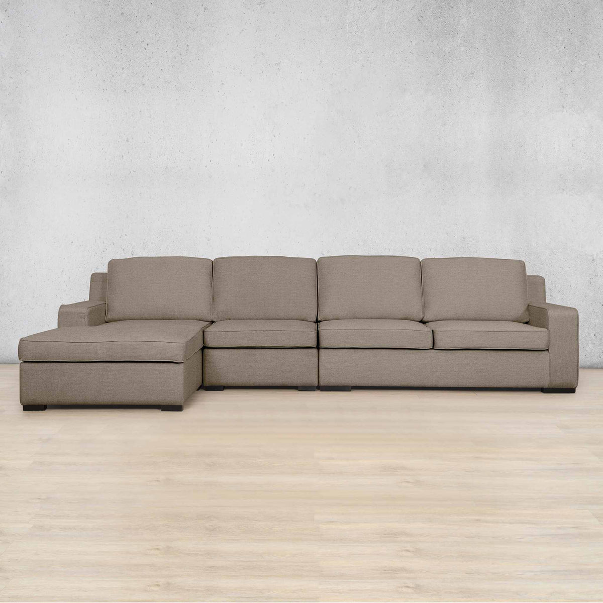 Rome Fabric Sofa Chaise Modular Sectional - LHF Fabric Corner Suite Leather Gallery Ivory Sand