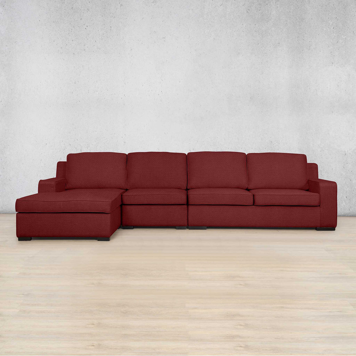 Rome Fabric Sofa Chaise Modular Sectional - LHF Fabric Corner Suite Leather Gallery Kenya Red