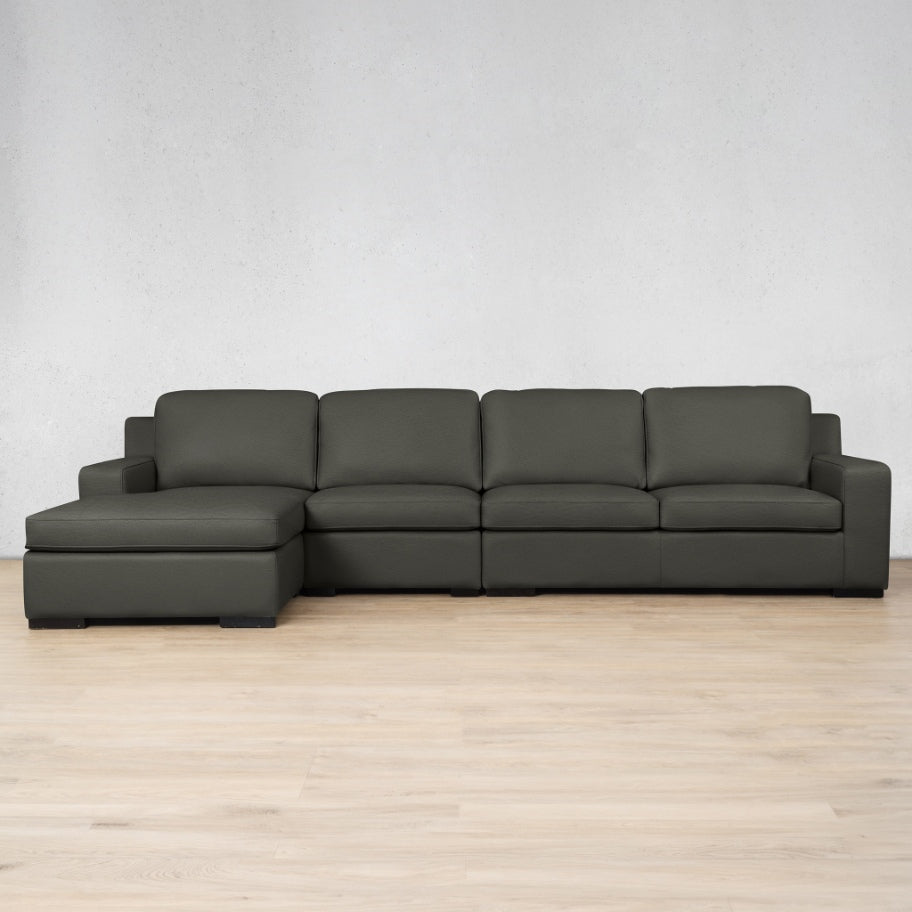 Rome Leather Sofa Chaise Modular Sectional - LHF Leather Sectional Leather Gallery Czar Anthracite