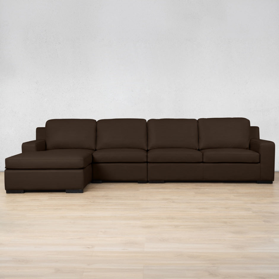 Rome Leather Sofa Chaise Modular Sectional - LHF Leather Sectional Leather Gallery Czar Chocolate