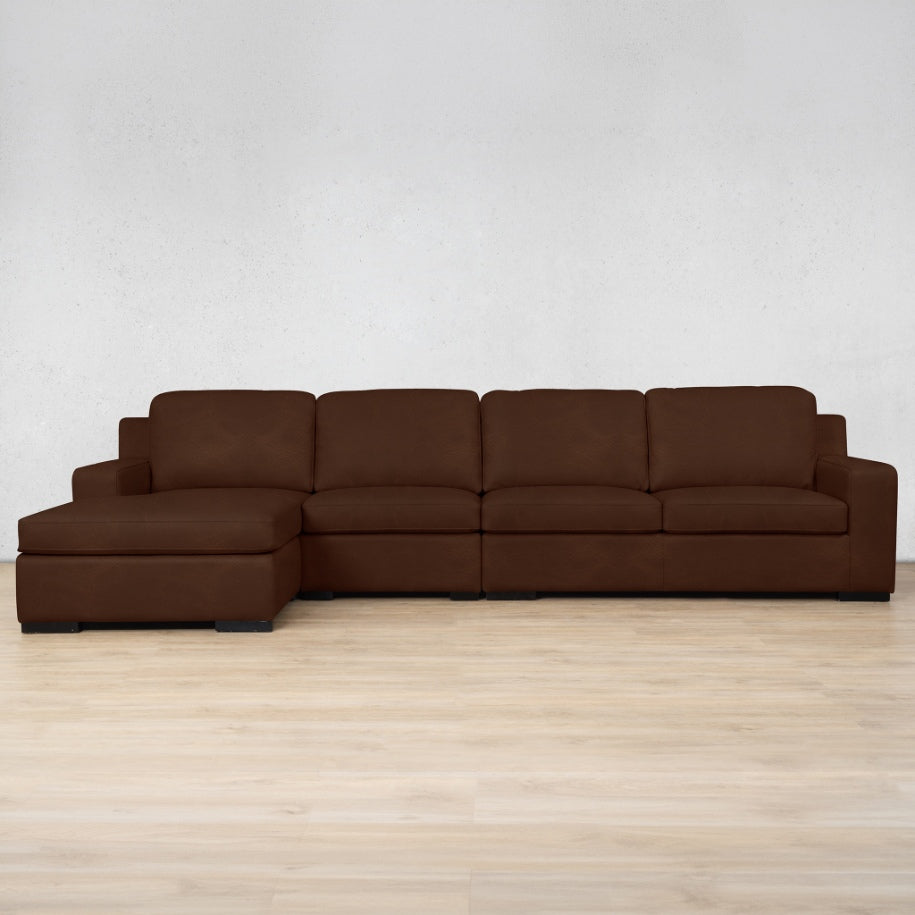 Rome Leather Sofa Chaise Modular Sectional - LHF Leather Sectional Leather Gallery Royal Cognac