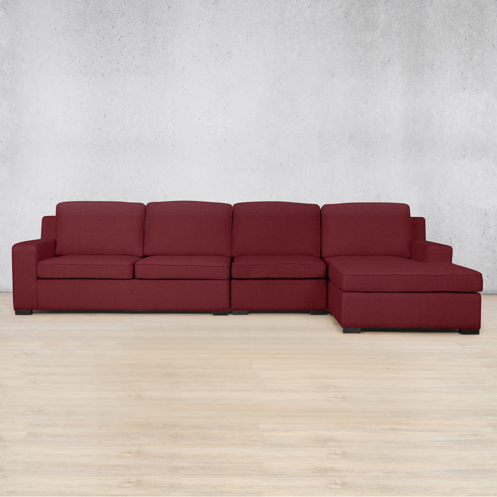 Rome Fabric Sofa Chaise Modular Sectional - RHF Fabric Corner Suite Leather Gallery - Deep Cherry