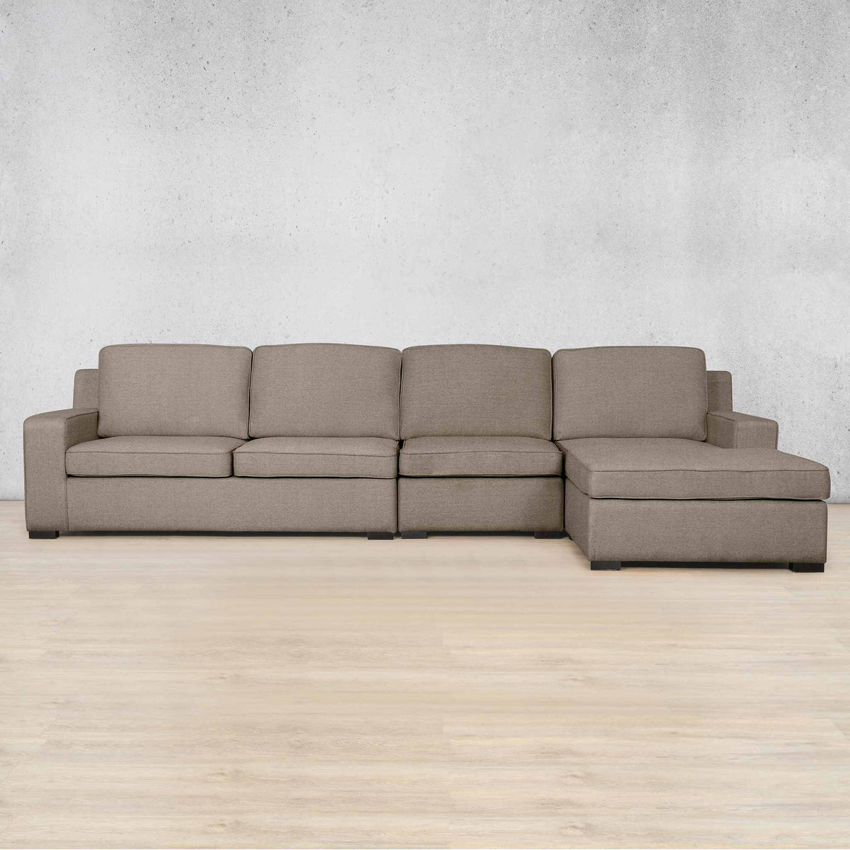 Rome Fabric Sofa Chaise Modular Sectional - RHF Fabric Corner Suite Leather Gallery - Ivory Sand