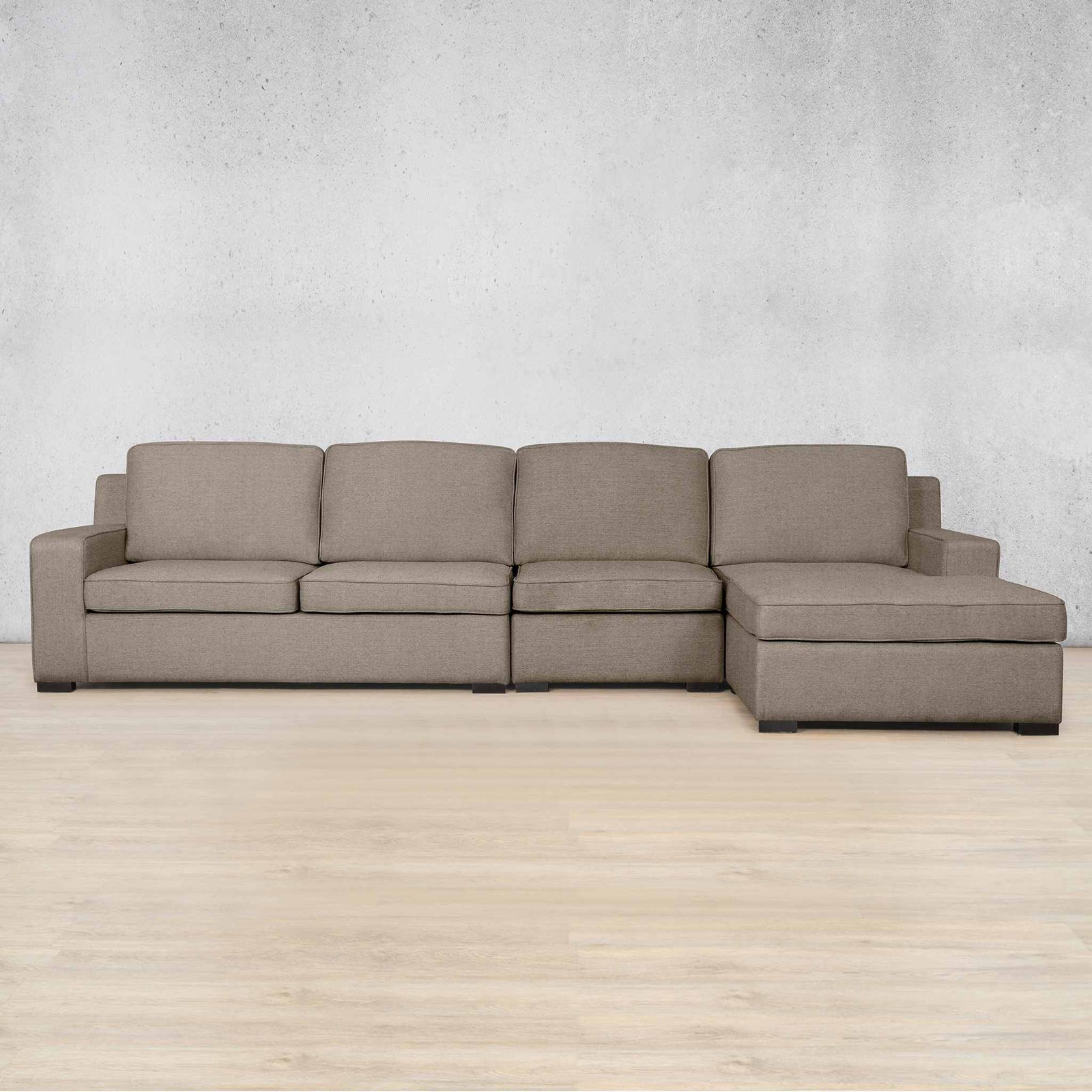 Rome Fabric Sofa Chaise Modular Sectional - RHF Fabric Corner Suite Leather Gallery - Ivory Sand