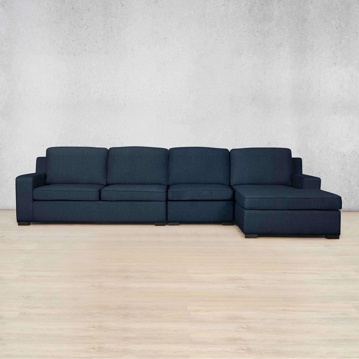 Rome Fabric Sofa Chaise Modular Sectional - RHF Fabric Corner Suite Leather Gallery - Kenya Navy Blue