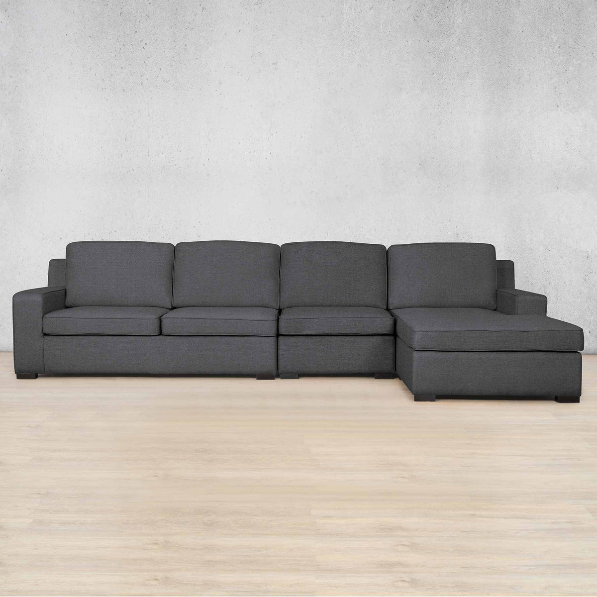 Rome Fabric Sofa Chaise Modular Sectional - RHF Fabric Corner Suite Leather Gallery - Space Grey