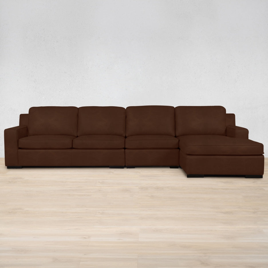 Rome Leather Sofa Chaise Modular Sectional - RHF Leather Sectional Leather Gallery Royal Cognac