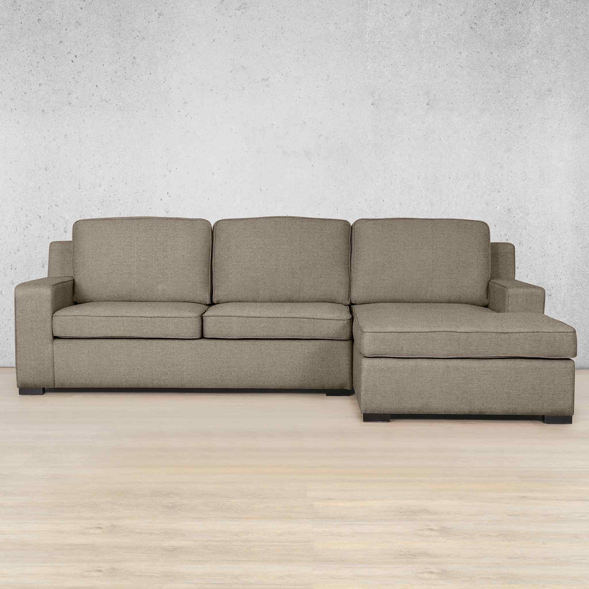 Rome Fabric Sofa Chaise Sectional - RHF Fabric Corner Suite Leather Gallery Ivory Sand