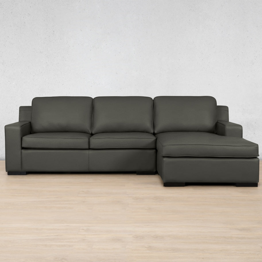 Rome Leather Sofa Chaise Sectional - RHF Leather Sectional Leather Gallery Czar Anthracite