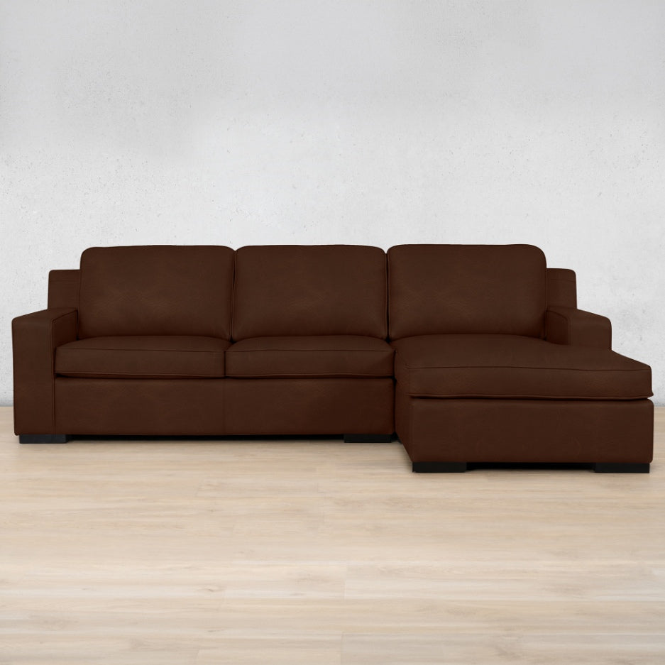 Rome Leather Sofa Chaise Sectional - RHF Leather Sectional Leather Gallery Royal Cognac