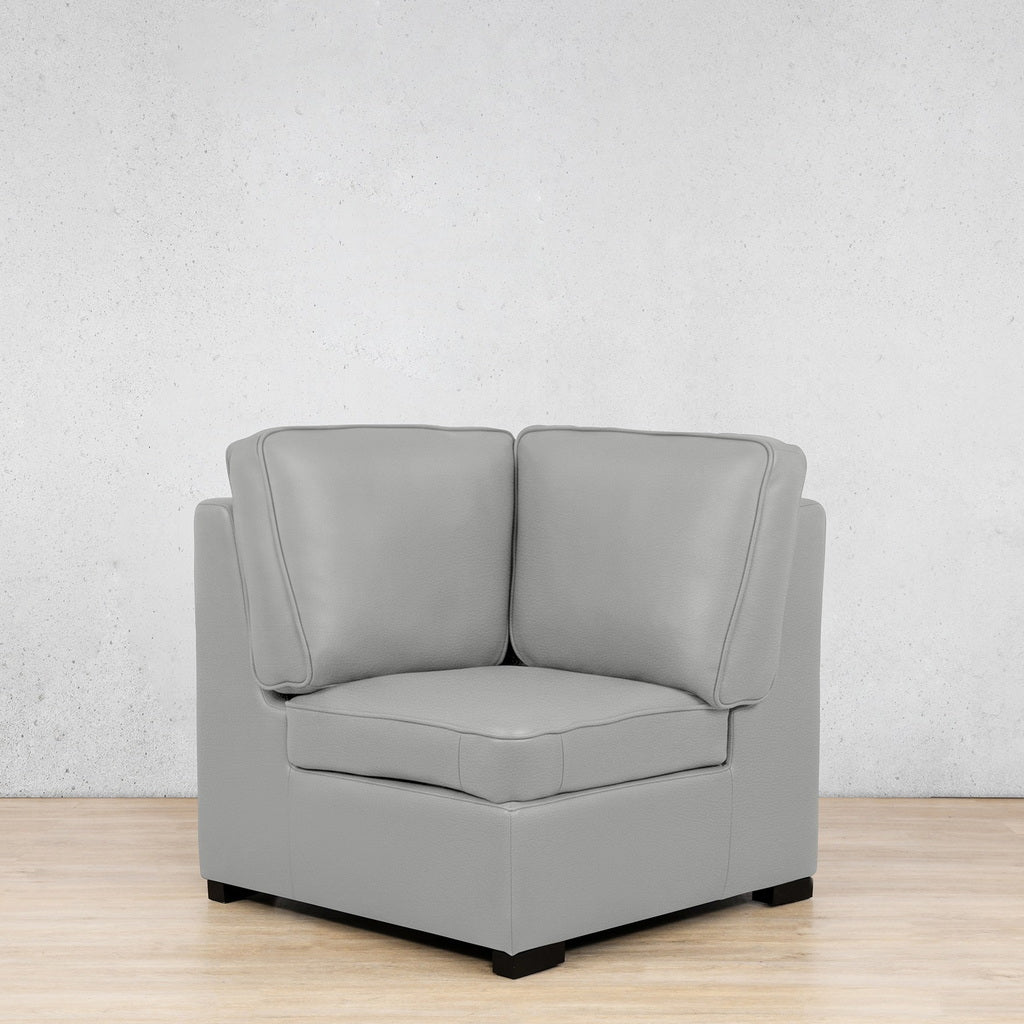 Rome Leather Corner Module - Manatee Grey - Leather Corner Couches