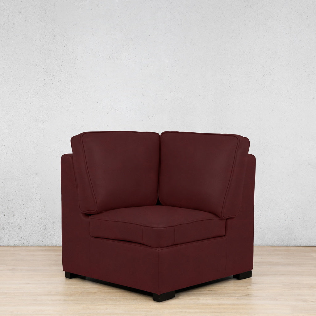 Rome Leather Corner Module - Royal Ruby - Leather Corner Couches