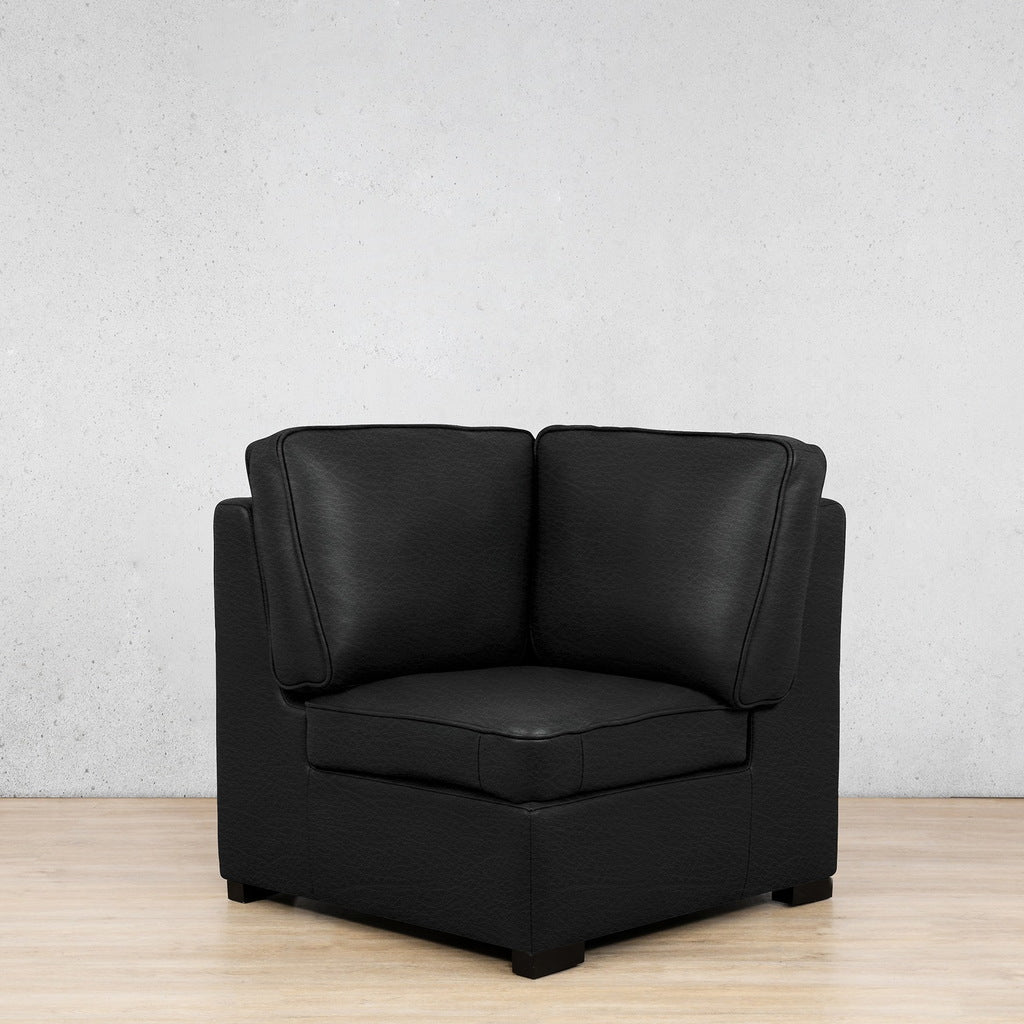 Rome Leather Corner Module - Czar Black - Leather Corner Couches