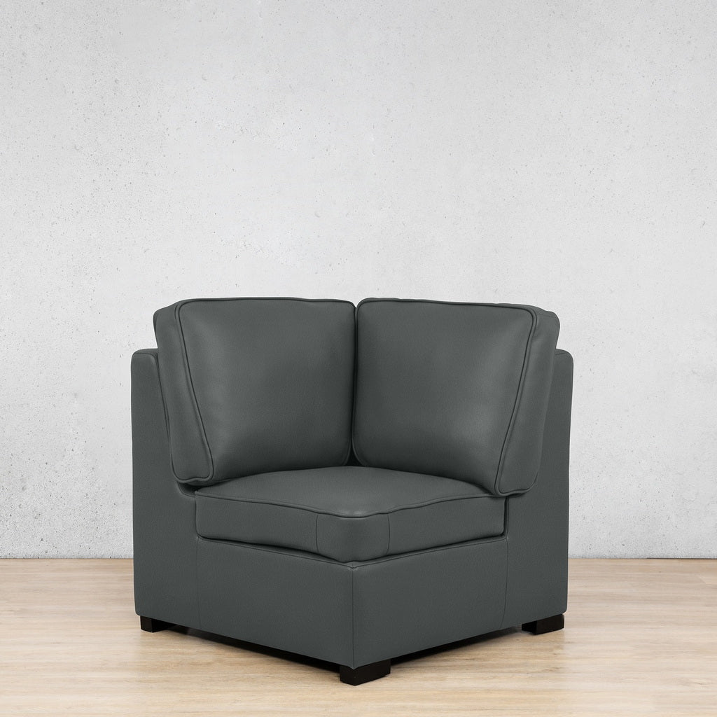 Rome Leather Corner Module - Flux Grey - Leather Corner Couches