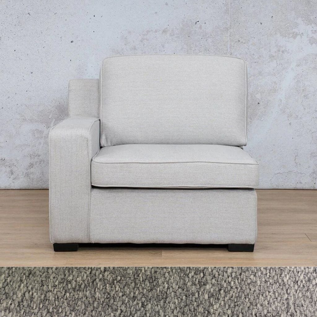 Rome Fabric 1 Seater LHF Fabric Sofa Leather Gallery Kenya Grey 