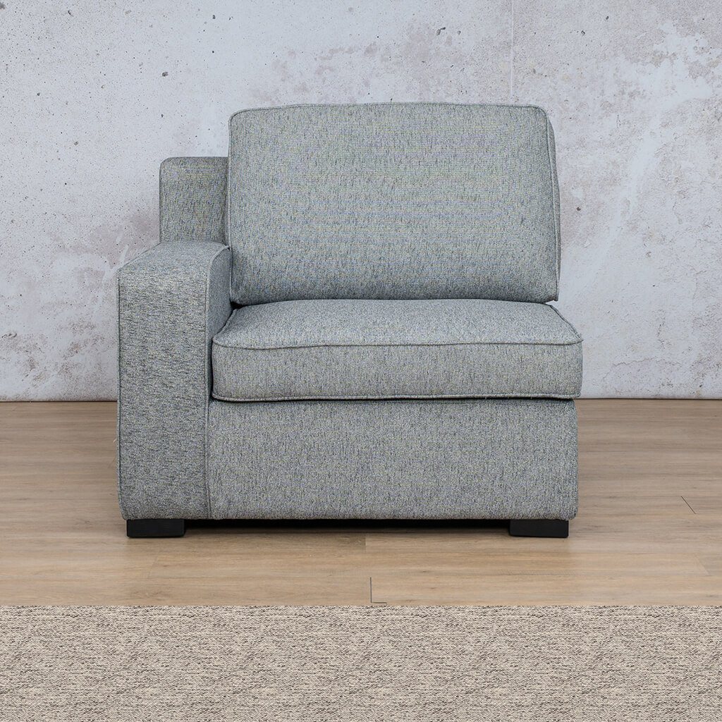 Arizona Fabric Couch | Single Seater Right Arm Fabric Sofa | Leather Gallery Pebble Couch | Living Room Furniture