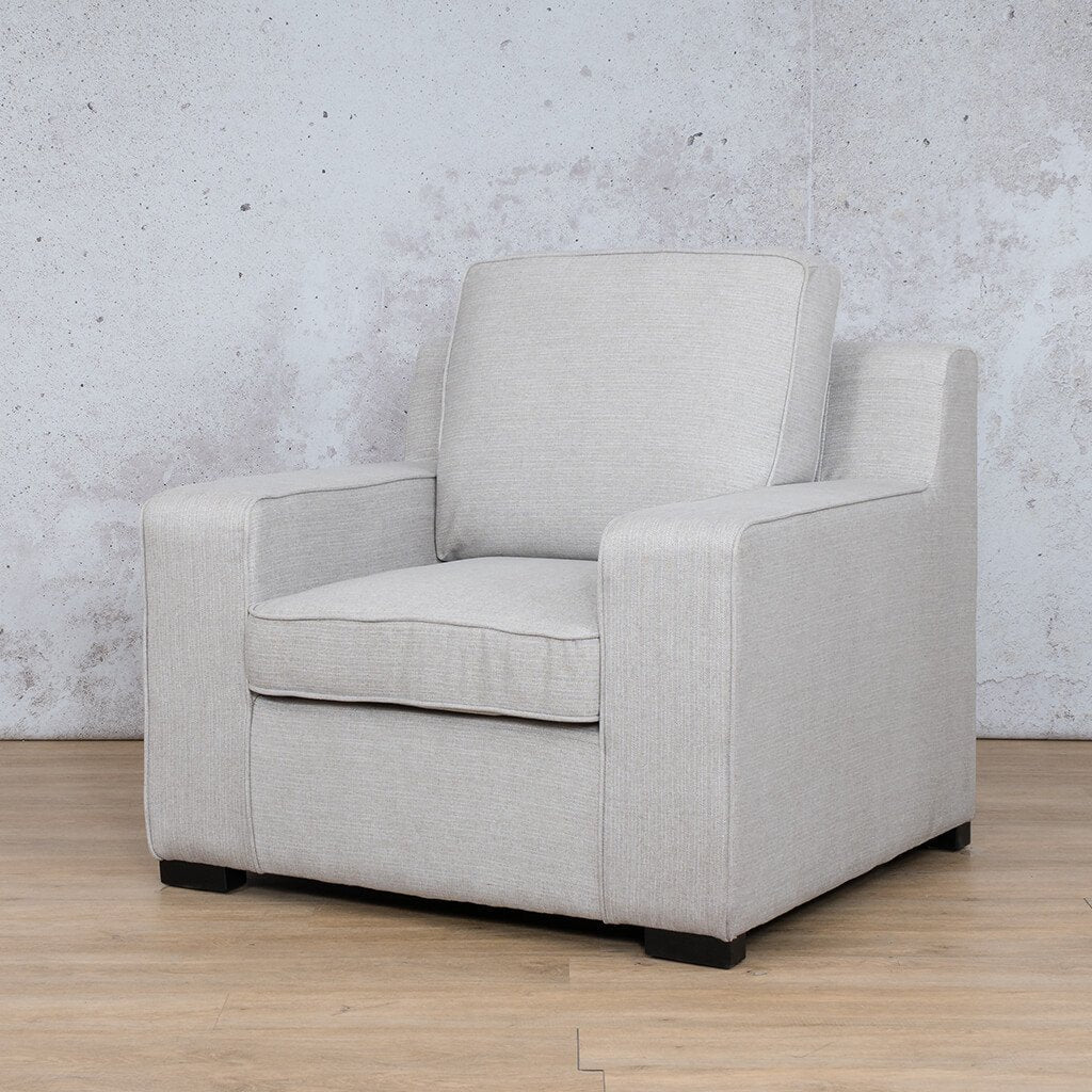 Angle view of Rome Fabric 1 Seater Sofa - oyster | Bedroom couch, single couch, small couch, couches
