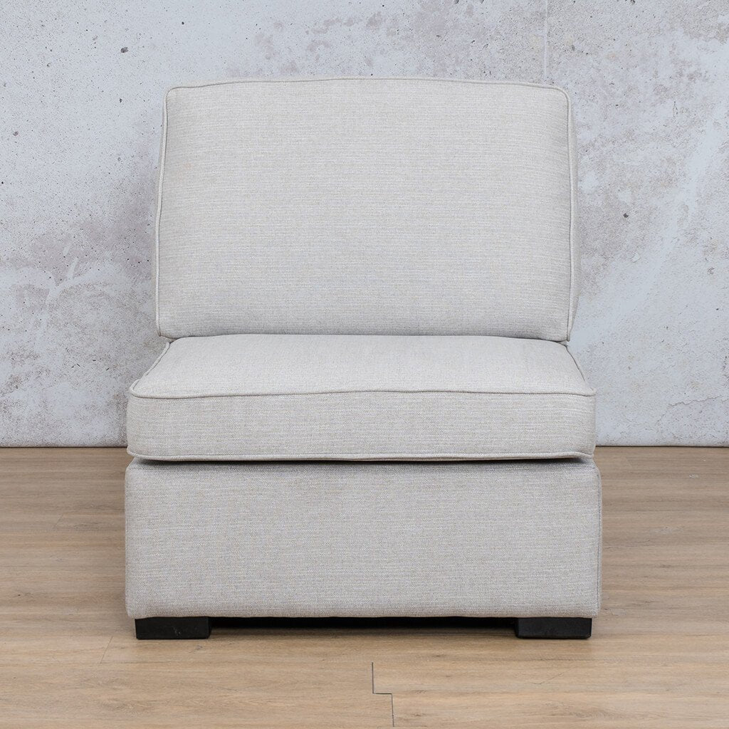 Rome Fabric Armless Chair Fabric Sofa Leather Gallery Oyster  