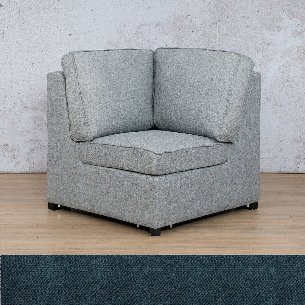 Arizona Fabric Corner Fabric Sofa Leather Gallery Air Force Blue WAREHOUSE COLLECTION - PINETOWN OR NORTHRIDING Full Foam