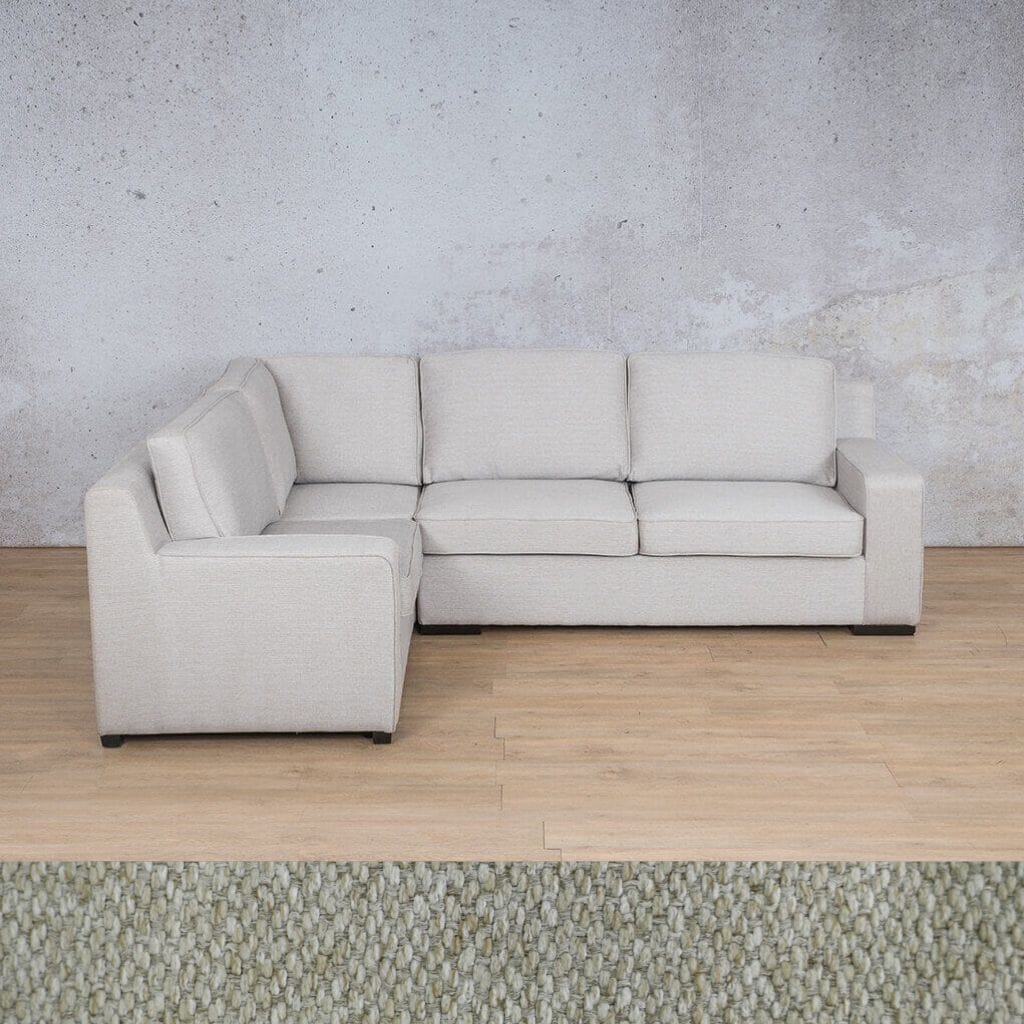 Rome Fabric L-Sectional 4 Seater LHF Fabric Corner Suite Leather Gallery Kenya Beige