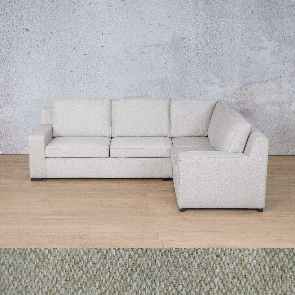 Rome Fabric L-Sectional 4 Seater - RHF Fabric Corner Suite Leather Gallery Kenya Beige