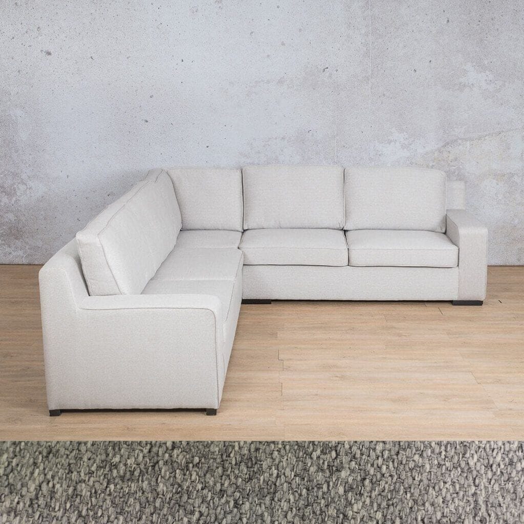 Rome Fabric L-Sectional 5 Seater Fabric Corner Suite Leather Gallery Kenya Grey
