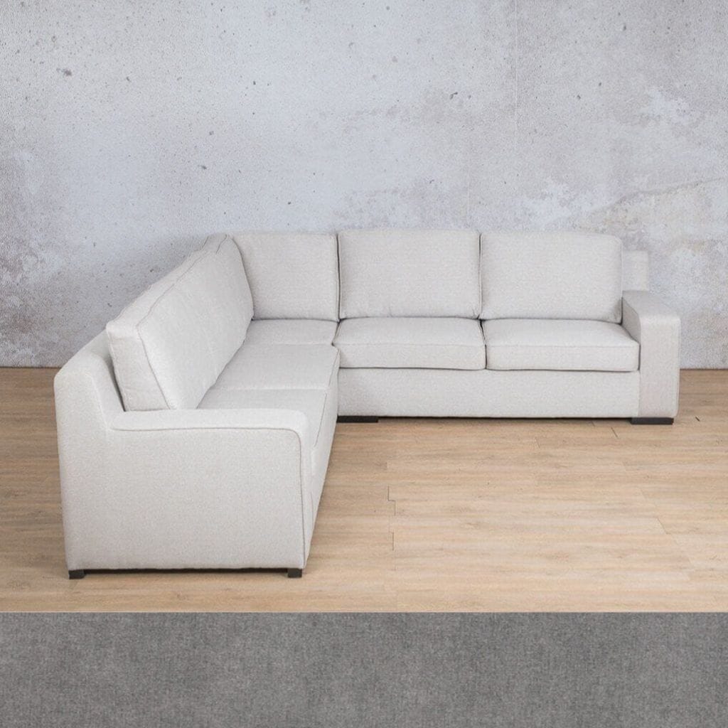 Rome Fabric L-Sectional 5 Seater Fabric Corner Suite Leather Gallery Space Grey