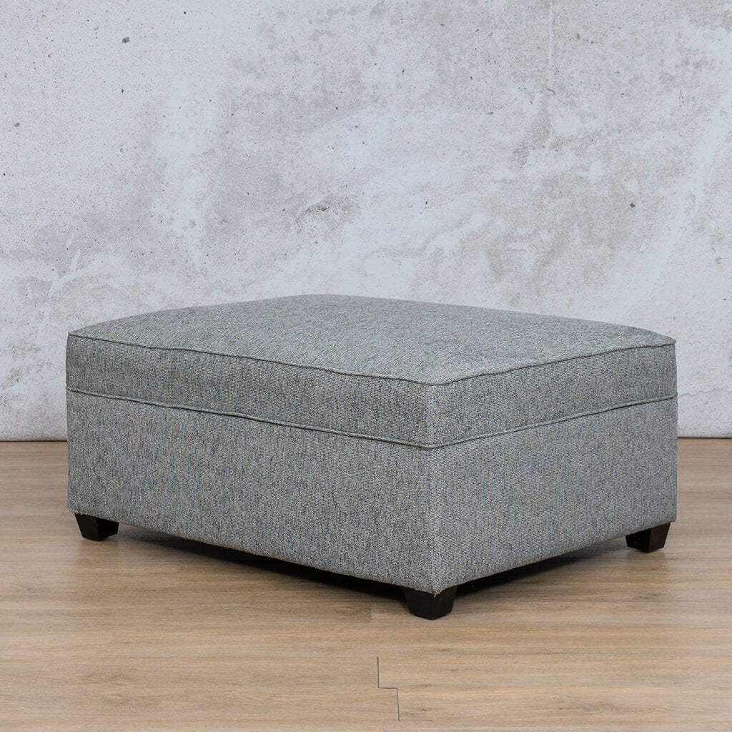 Rome Fabric Ottoman Fabric Sofa Leather Gallery Quarry Black and White  