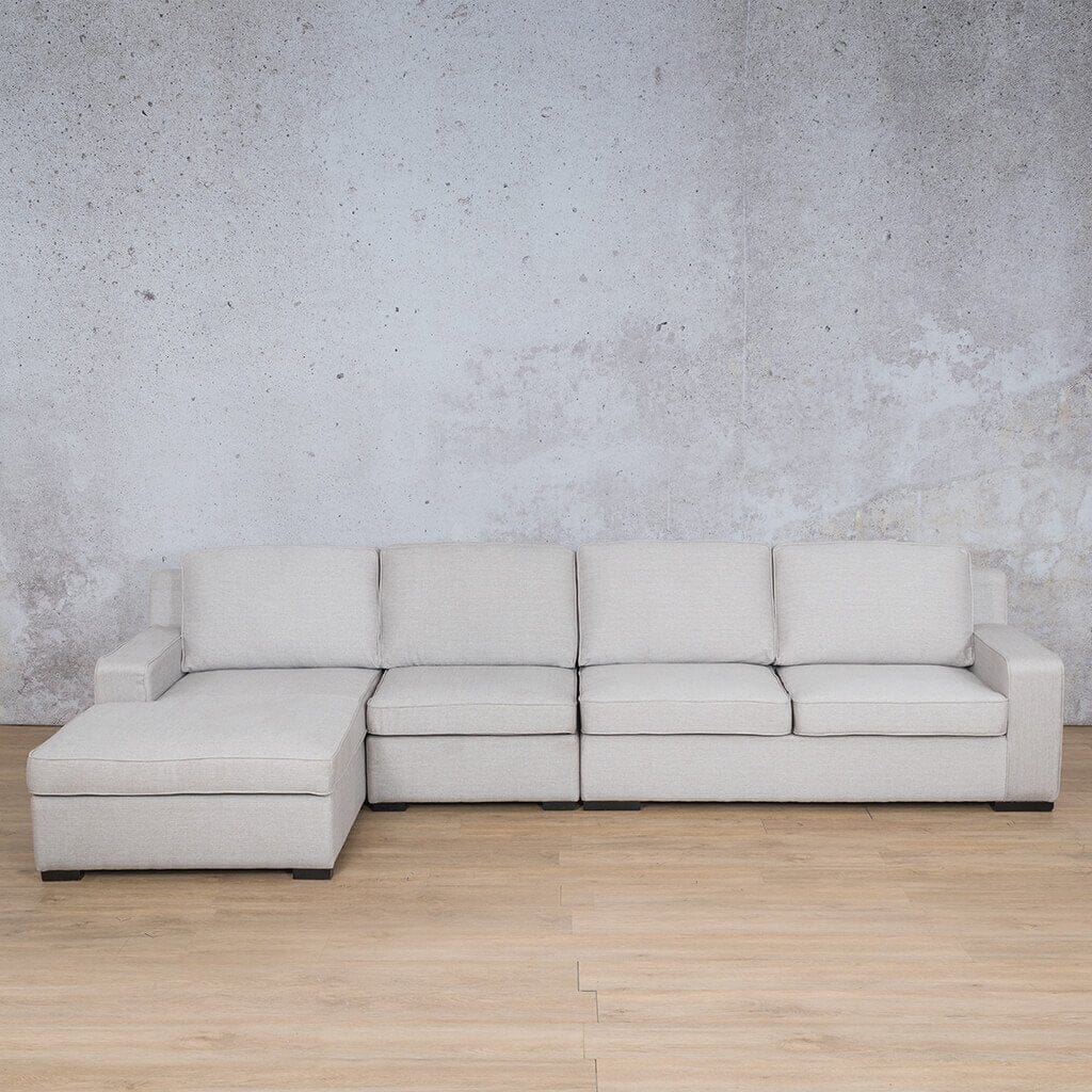 Rome Fabric Sofa Chaise Modular Sectional - LHF Fabric Corner Suite Leather Gallery Oyster 