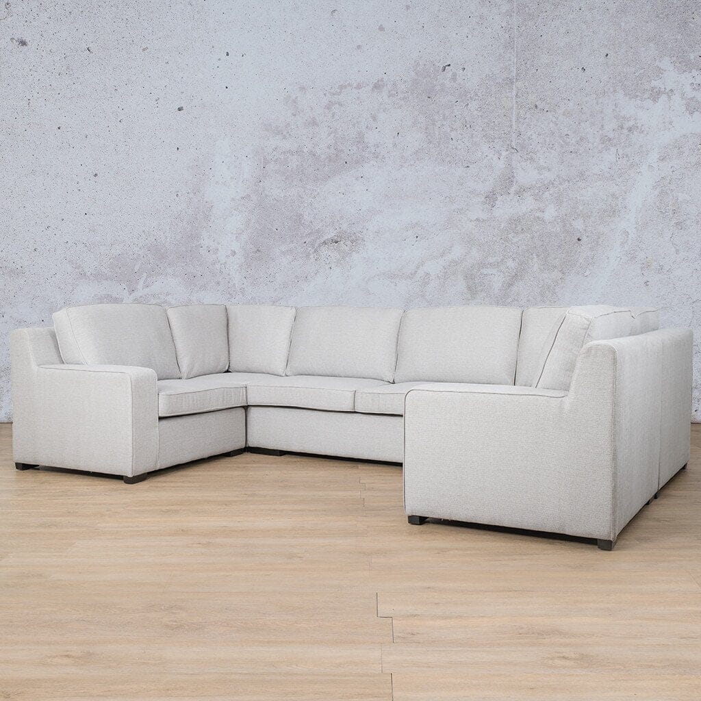 Rome Fabric U-Sofa Sectional Fabric Corner Suite Leather Gallery Oyster