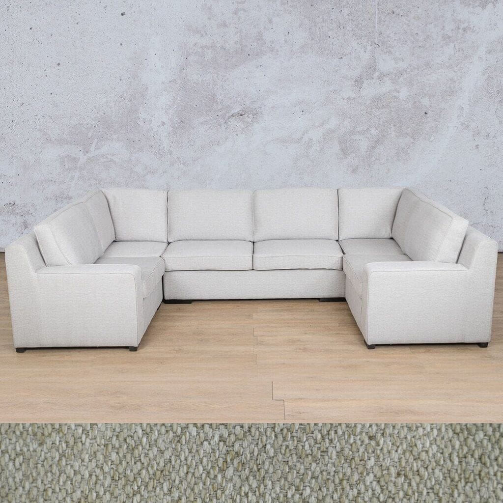 Rome Fabric U-Sofa Sectional Fabric Corner Suite Leather Gallery Kenya Beige