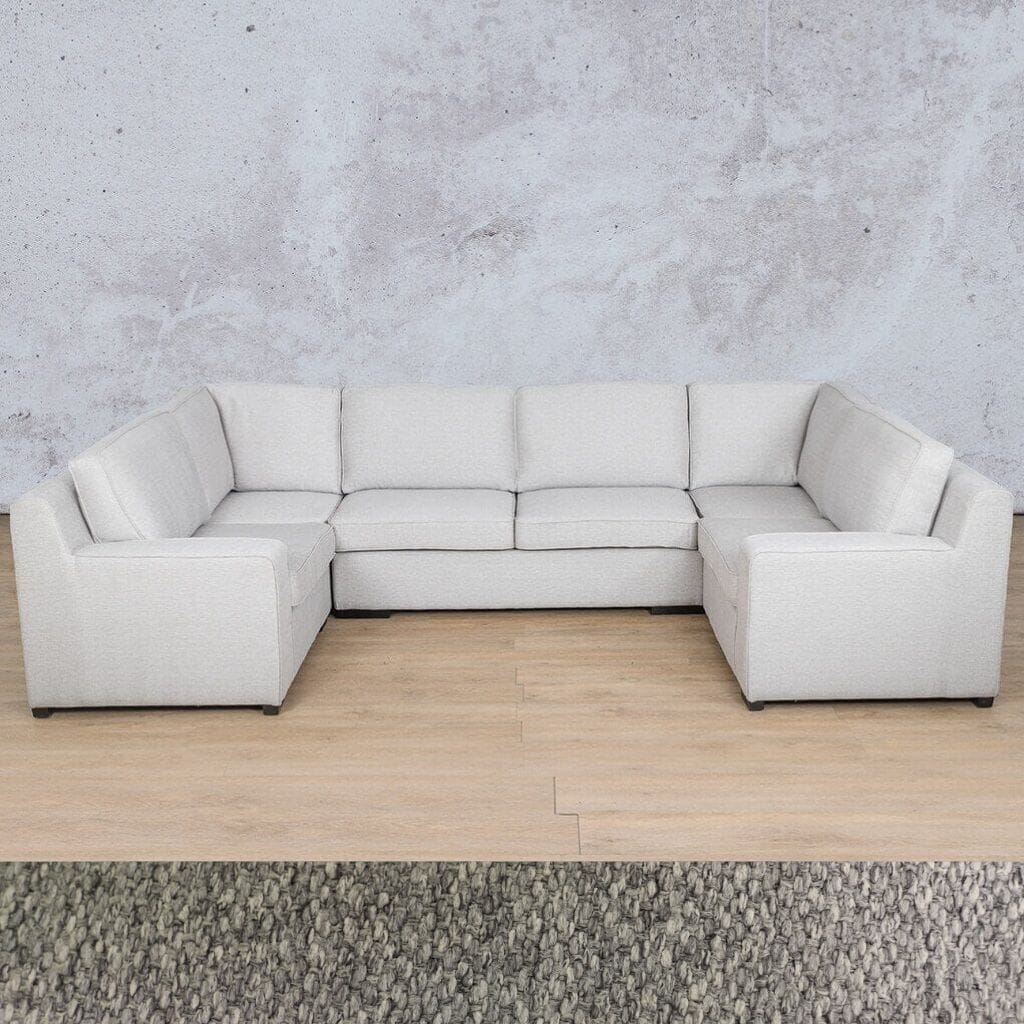 Rome Fabric U-Sofa Sectional Fabric Corner Suite Leather Gallery Kenya Grey