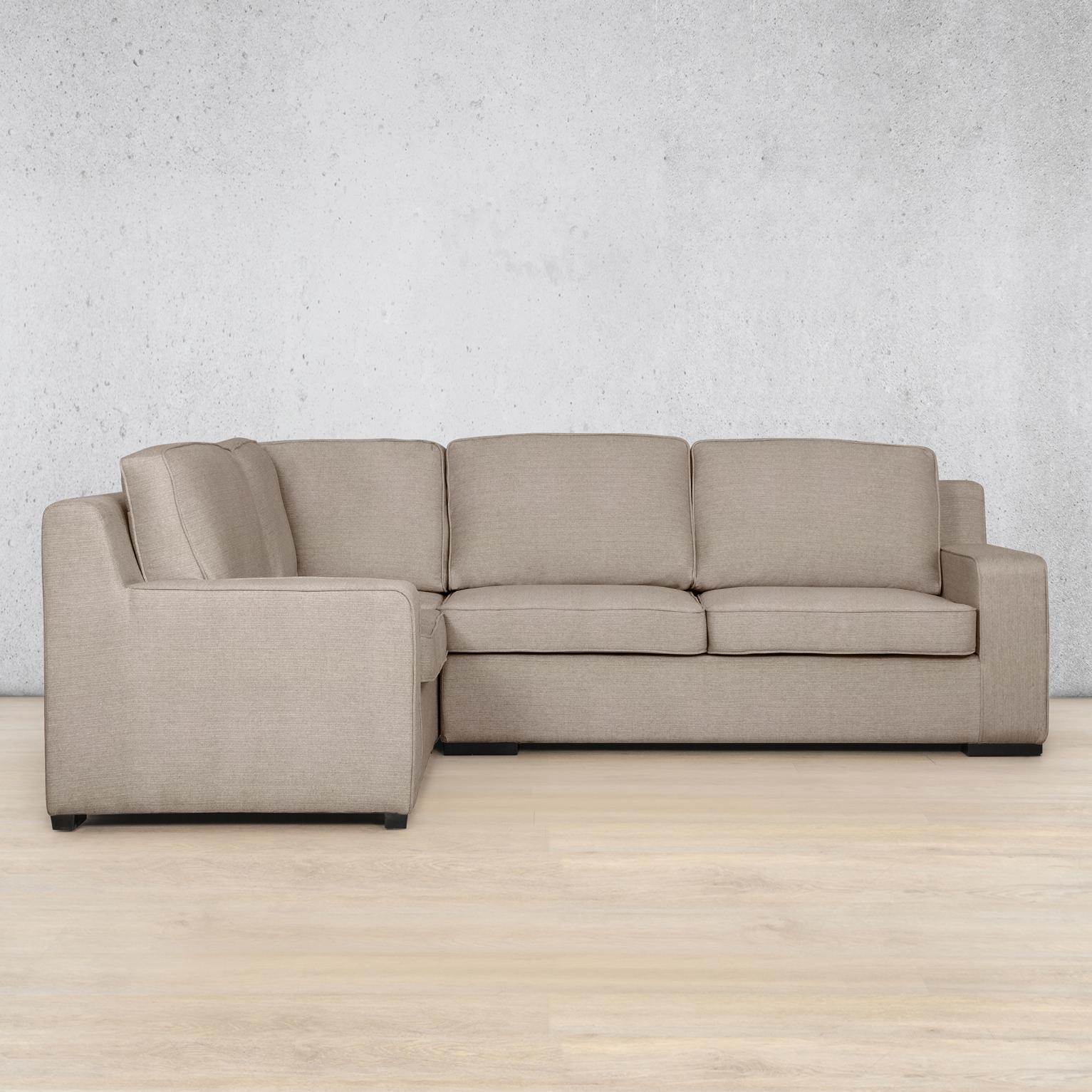 Rome Fabric L-Sectional 4 Seater - LHF Fabric Corner Suite Leather Gallery Kenya Sand
