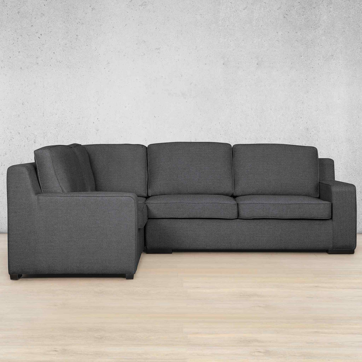 Rome Fabric L-Sectional 4 Seater - LHF Fabric Corner Suite Leather Gallery Space Grey