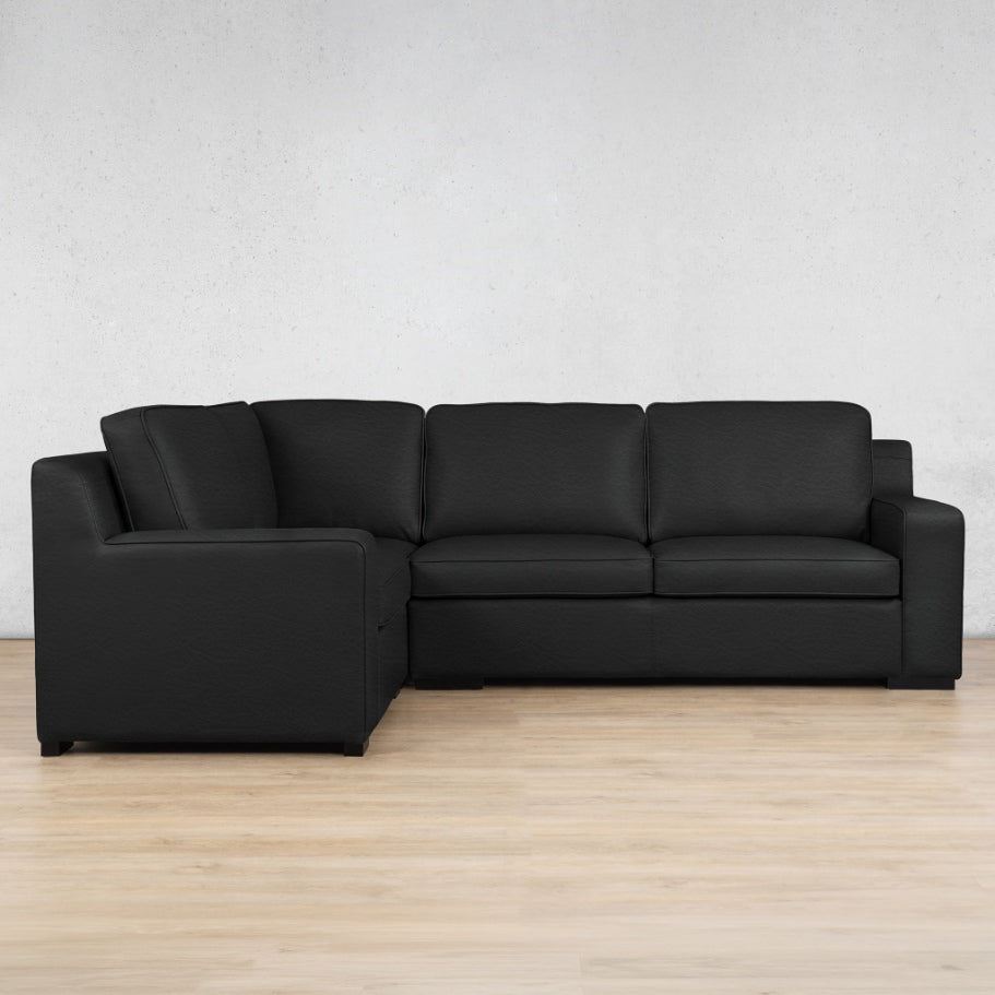 Rome 4 Seater L-Shape Sofa - LHF Leather Sofa Leather Gallery Czar Black
