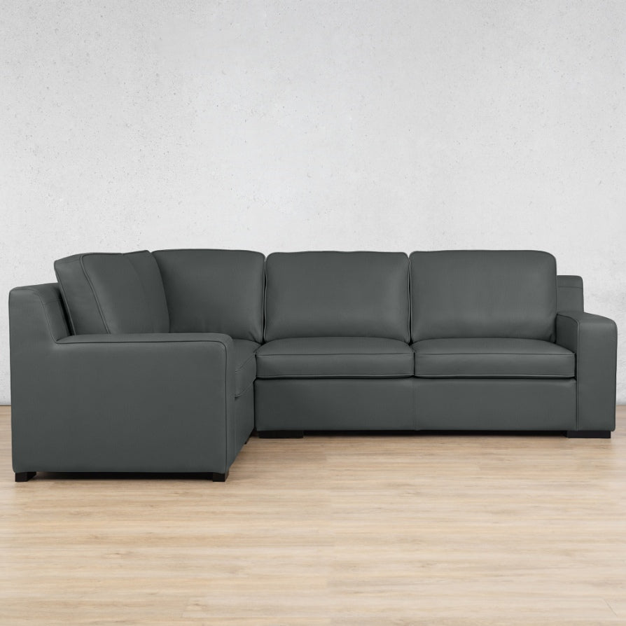 Rome 4 Seater L-Shape Sofa - LHF Leather Sofa Leather Gallery Flux Grey