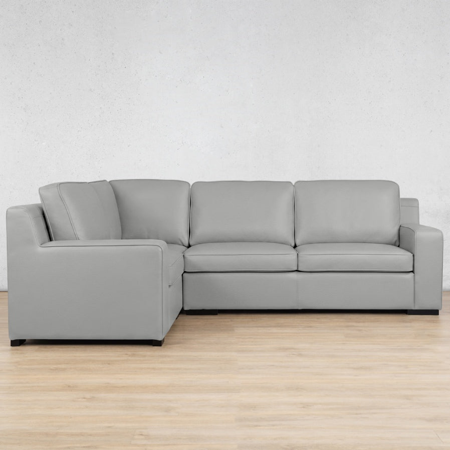 Rome 4 Seater L-Shape Sofa - LHF Leather Sofa Leather Gallery Manatee Grey 