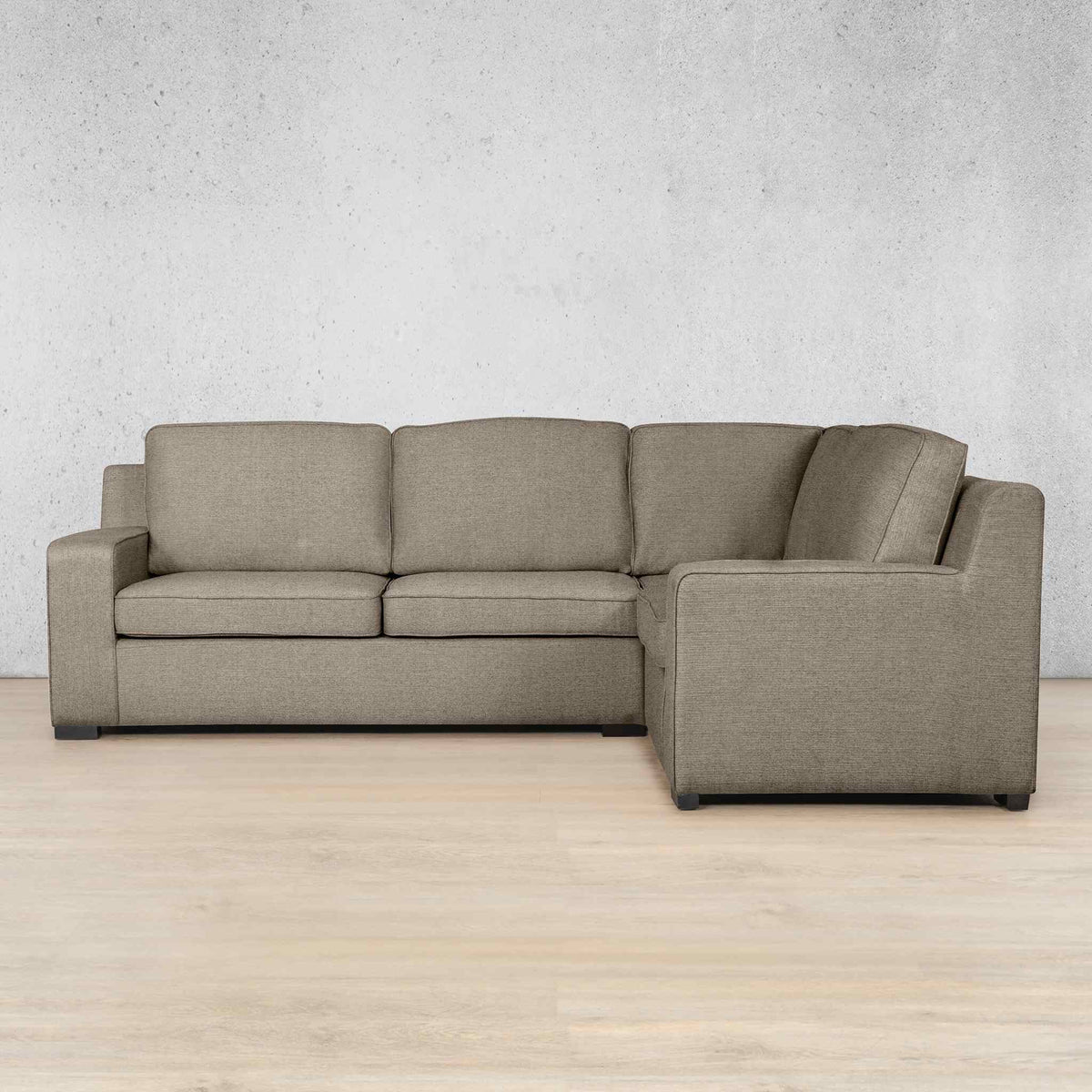 Rome Fabric L-Sectional 4 Seater - RHF Fabric Corner Suite Leather Gallery Ivory Sand