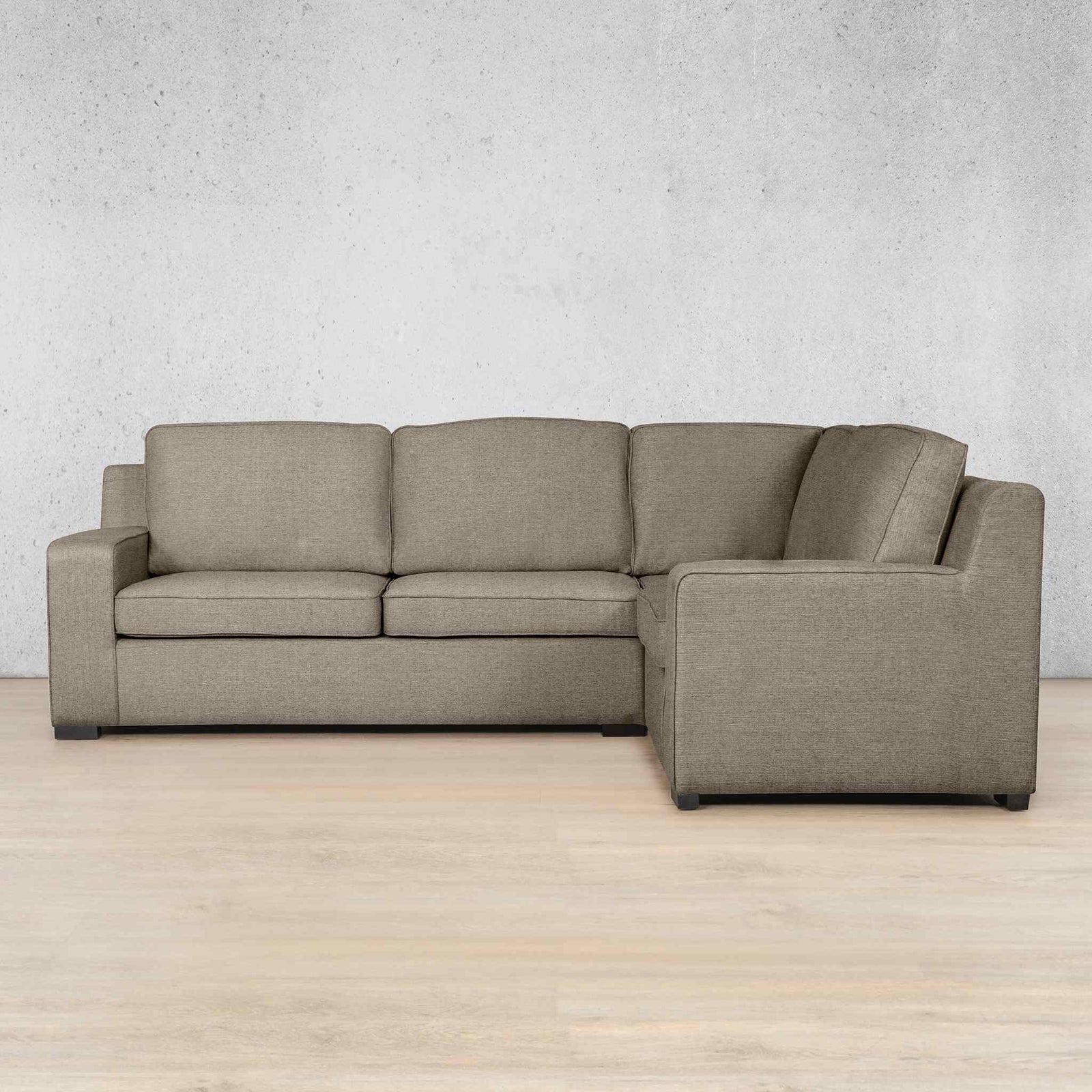 Rome Fabric L-Sectional 4 Seater - RHF Fabric Corner Suite Leather Gallery Ivory Sand
