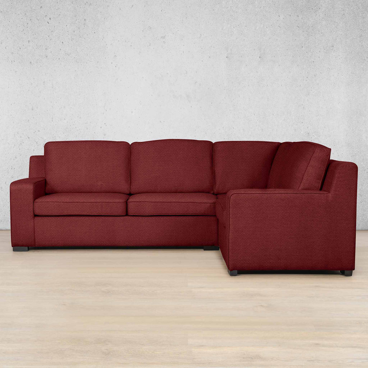 Rome Fabric L-Sectional 4 Seater - RHF Fabric Corner Suite Leather Gallery Kenya Red