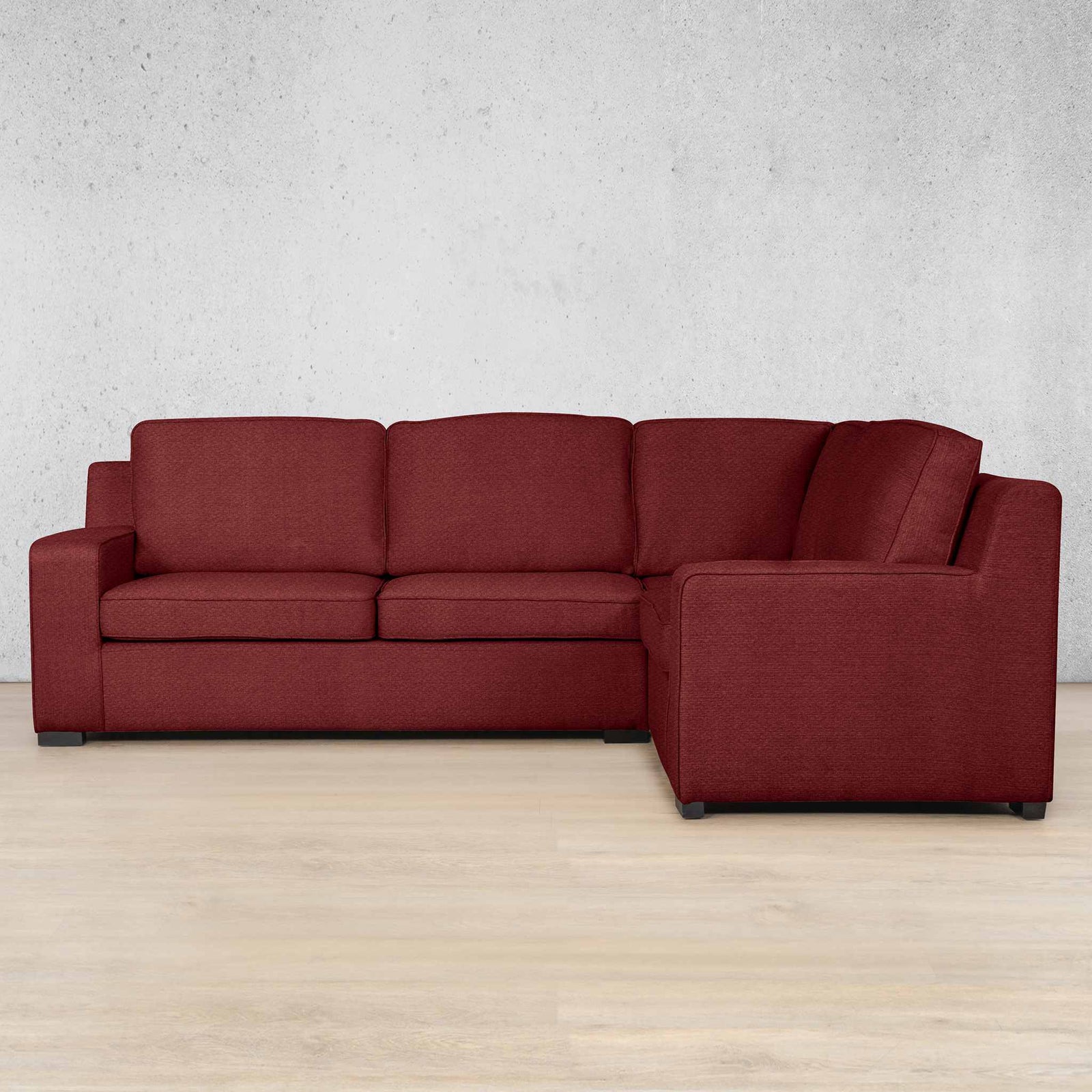 Rome Fabric L-Sectional 4 Seater - RHF Fabric Corner Suite Leather Gallery Kenya Red