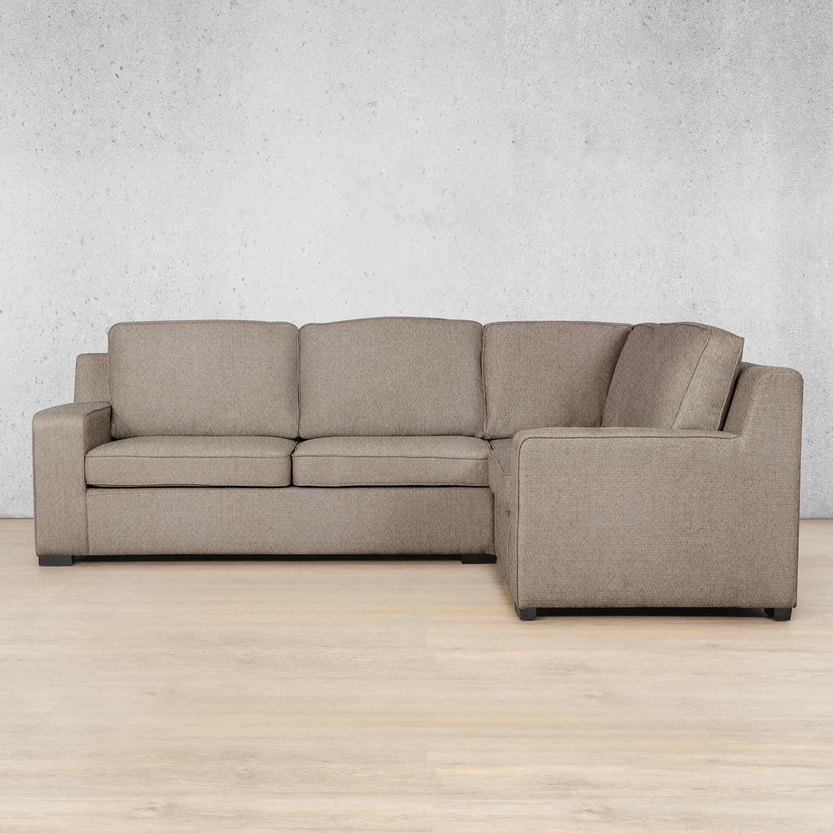 Rome Fabric L-Sectional 4 Seater - RHF Fabric Corner Suite Leather Gallery Kenya Sand