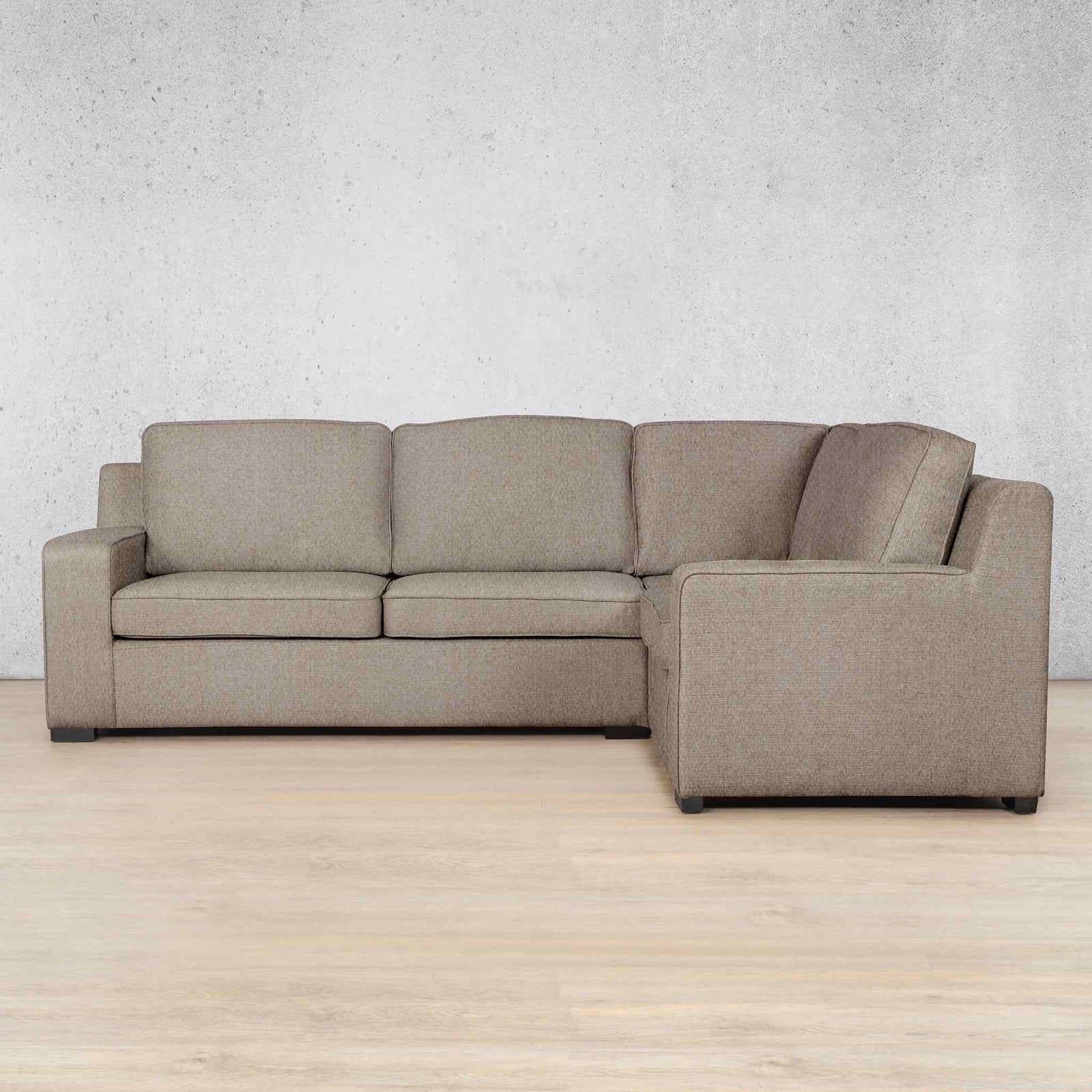 Rome Fabric L-Sectional 4 Seater - RHF Fabric Corner Suite Leather Gallery Kenya Sand