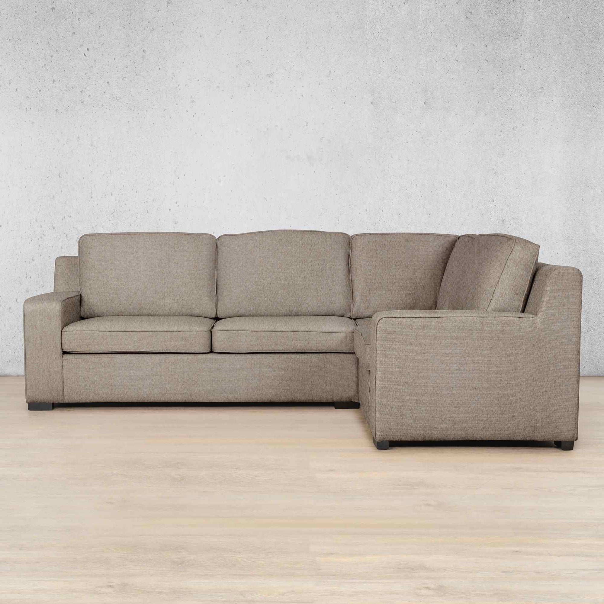 Rome Fabric L-Sectional 4 Seater - RHF Fabric Corner Suite Leather Gallery Kenya Sand