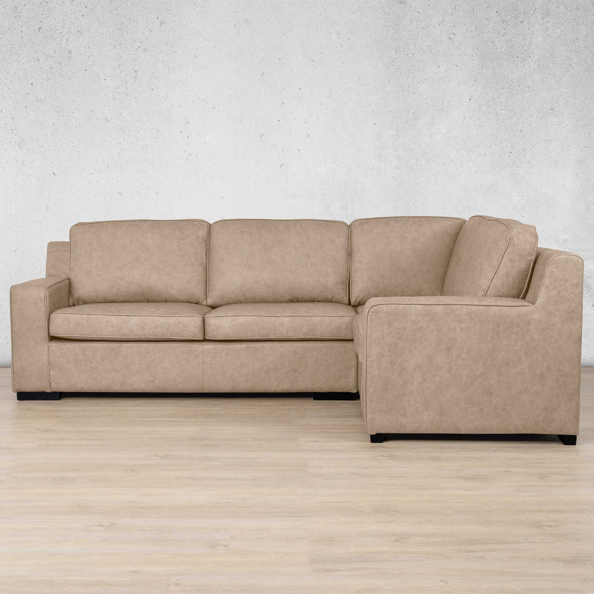 Rome 4 Seater L-Shape Sofa - RHF Leather Sofa Leather Gallery Almond
