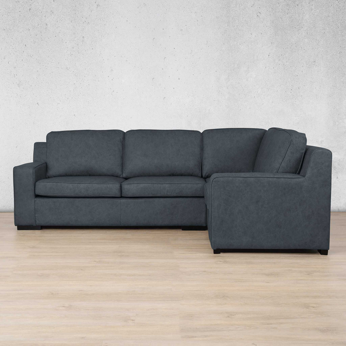Rome 4 Seater L-Shape Sofa - RHF Leather Sofa Leather Gallery Bedlam Blue Night