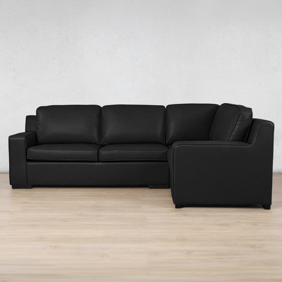 Rome 4 Seater L-Shape Sofa - RHF Leather Sofa Leather Gallery Czar Black